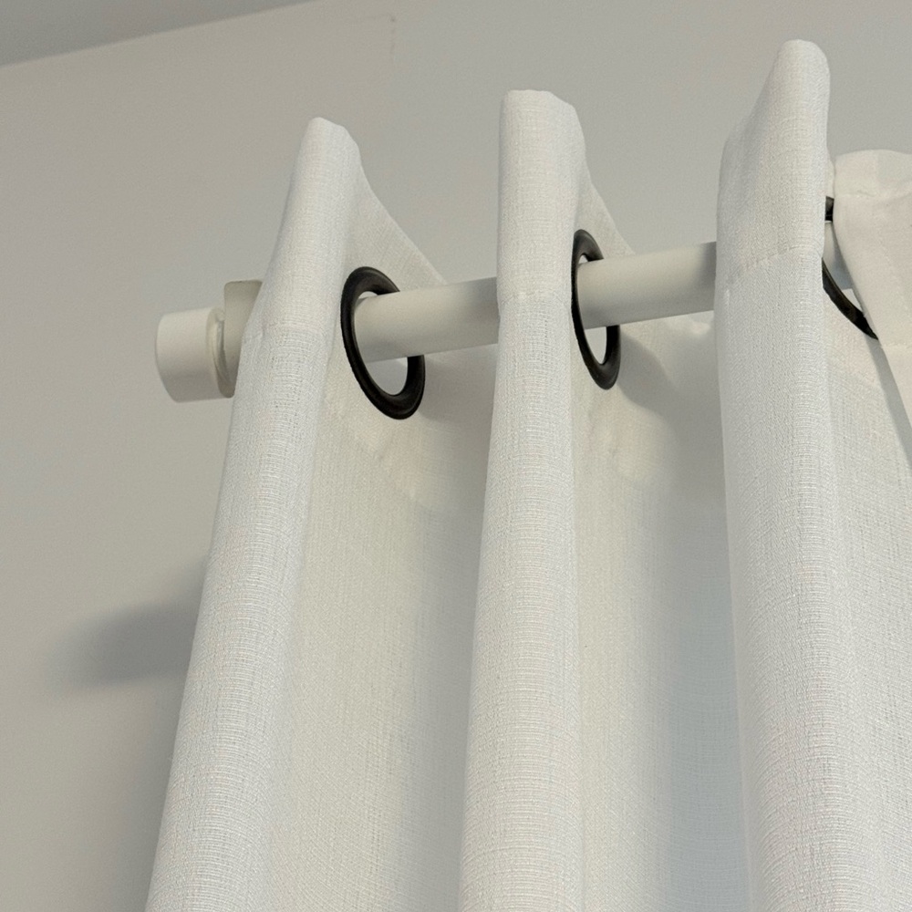 Elegant White Grommet Curtain Panel – Modern 82" x 37" (Single Panel)